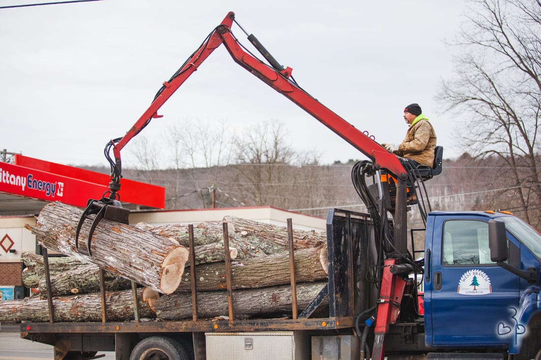 The experts at Mansfield Crane helped us to remove an exceptionally challenging Silver Maple behind the Frog Hut in Wellsboro. The trunk ended up weighing 14,000 pounds!